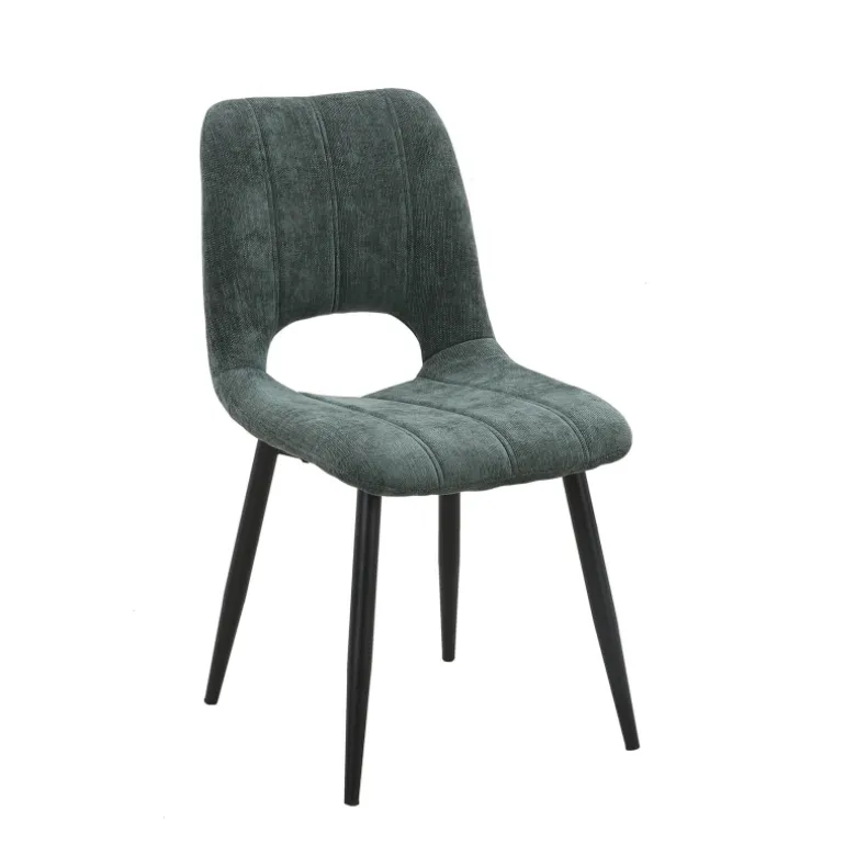 AgatheChaise cosy en tissu avec pieds en métal noir
