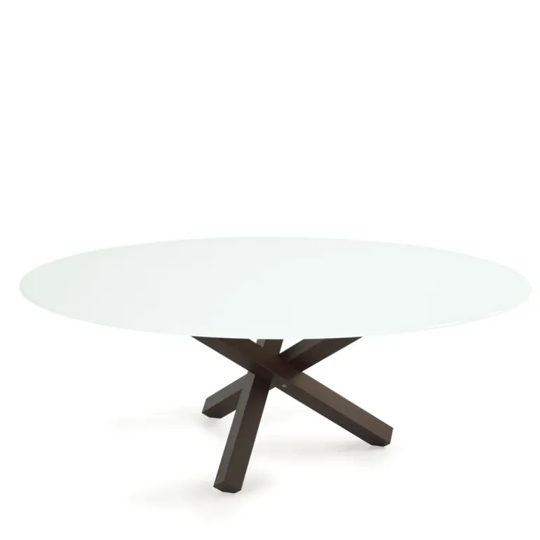 Aikido Sovet® Table de salle à manger ovale design en verre