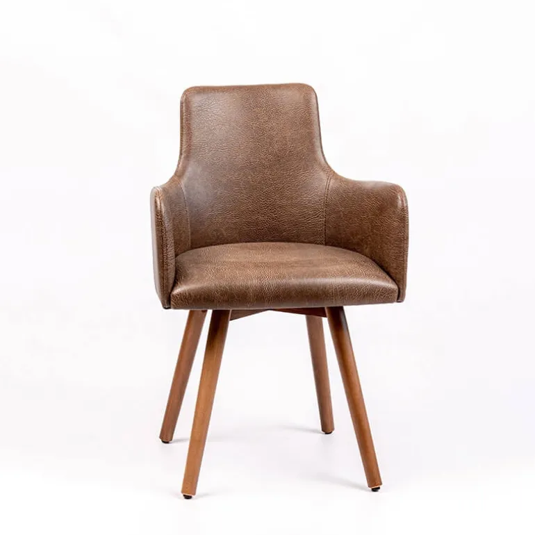 Anders Fauteuil rembourré avec pieds bois