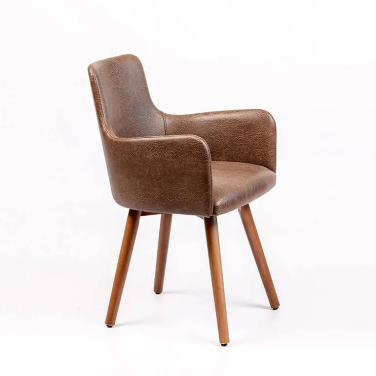 Anders Fauteuil rembourré avec pieds bois