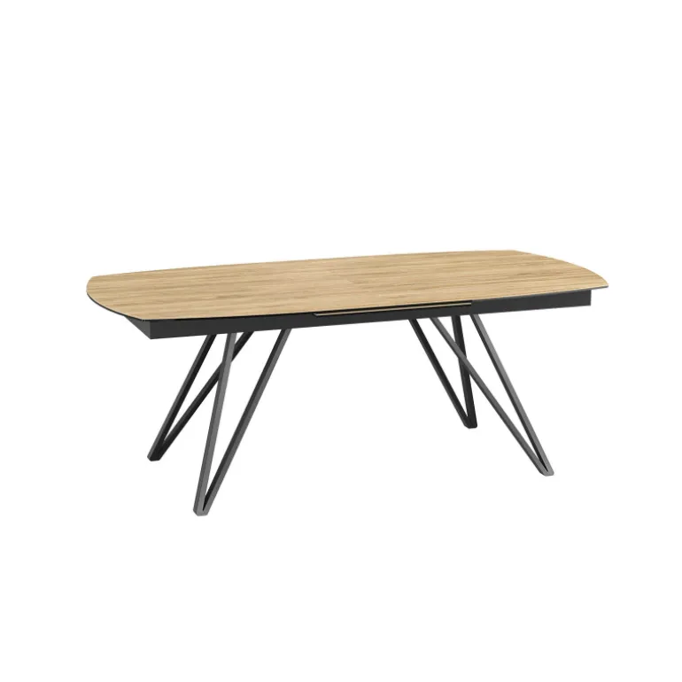 BabyloneTable en céramique extensible avec pieds design en métal noir