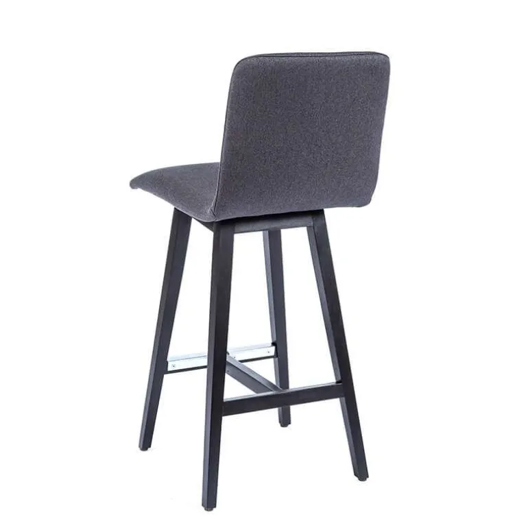 BarPlaza Tabouret snack style scandinave en tissu et pieds bois