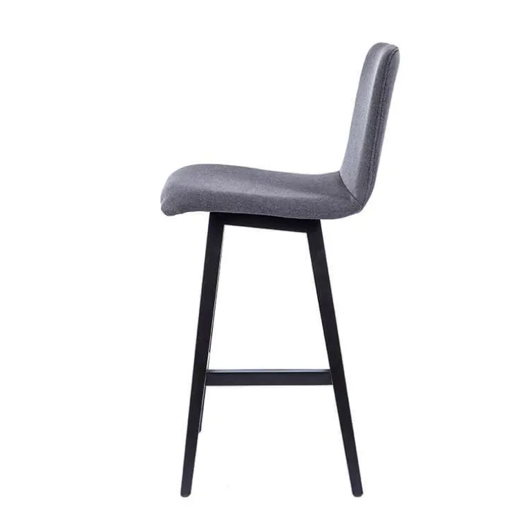 BarPlaza Tabouret snack style scandinave en tissu et pieds bois
