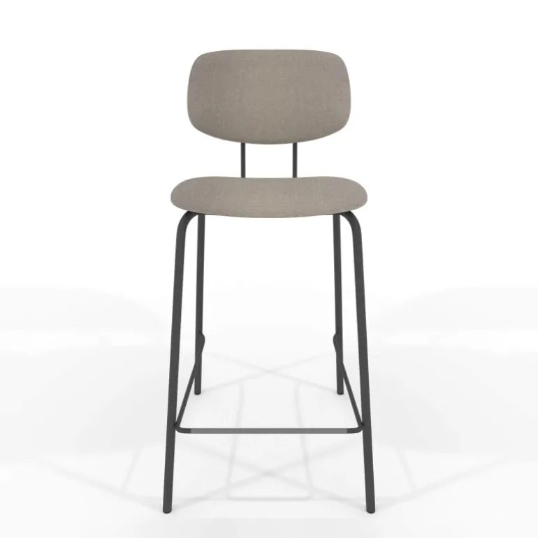 Bistro Tabouret snack inspiration vintage en simili et pieds en métal