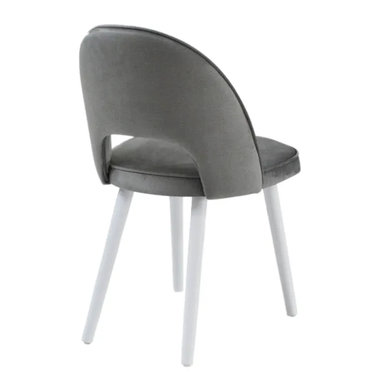 Bistrot Chaise cosy avec dossier ajouré en tissu et pieds bois