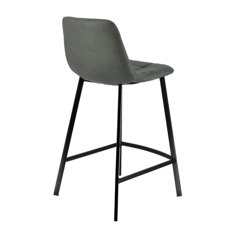 CarviTabouret matelassé hauteur snack en tissu