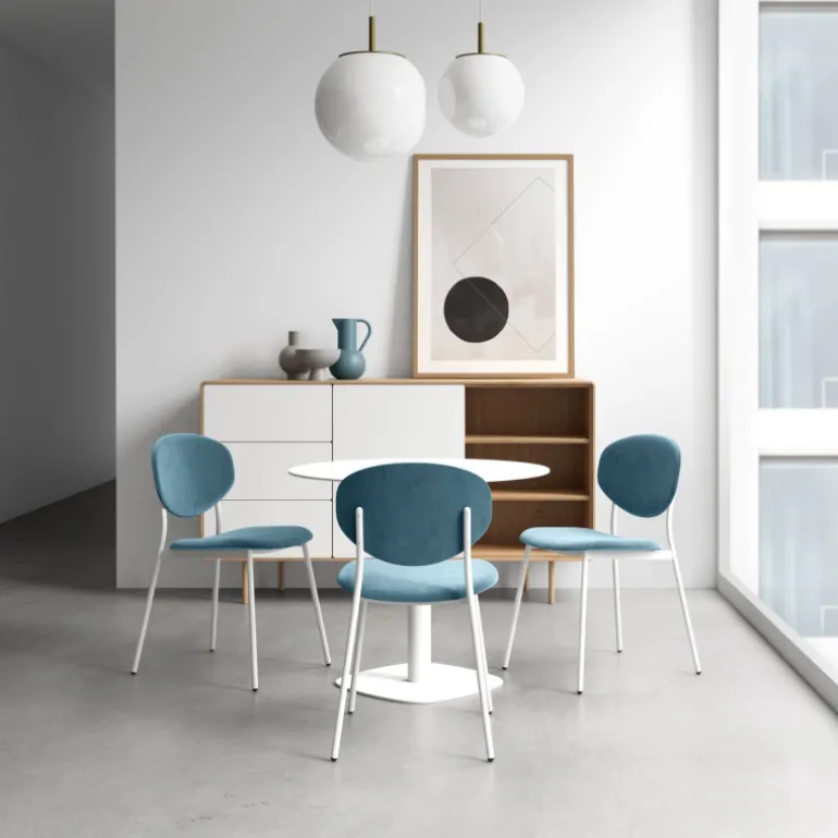 Circus Table de cuisine ronde en verre petit espace