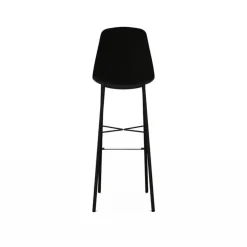Cloe Tabouret de bar belge moderne avec coque en polypropylène et pieds en métal