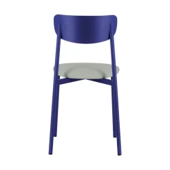 Colette Carrier® Chaise française en métal avec assise en simili rembourrée
