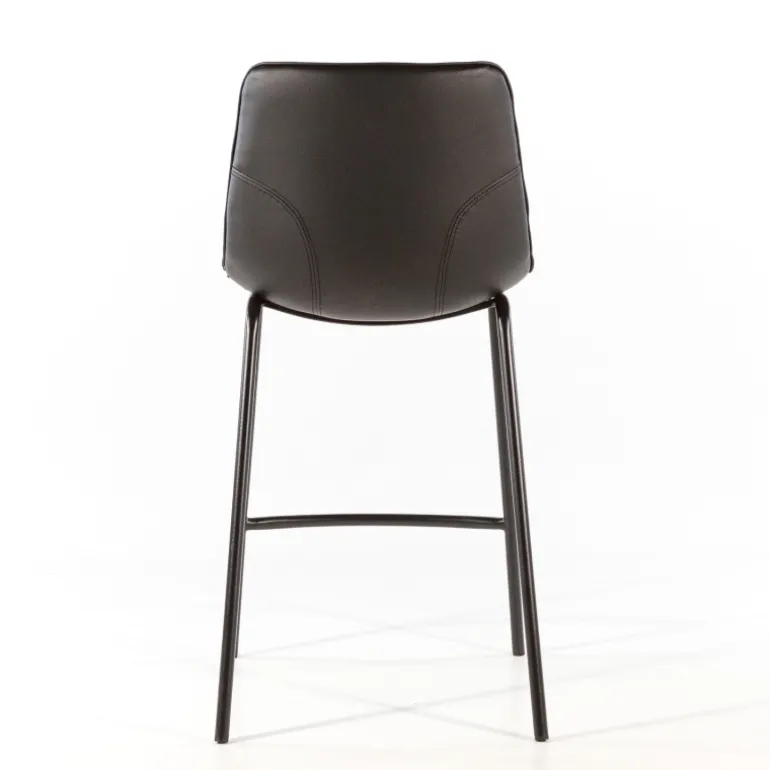 CoqueTabouret coque snack en synthétique et pieds en métal noir