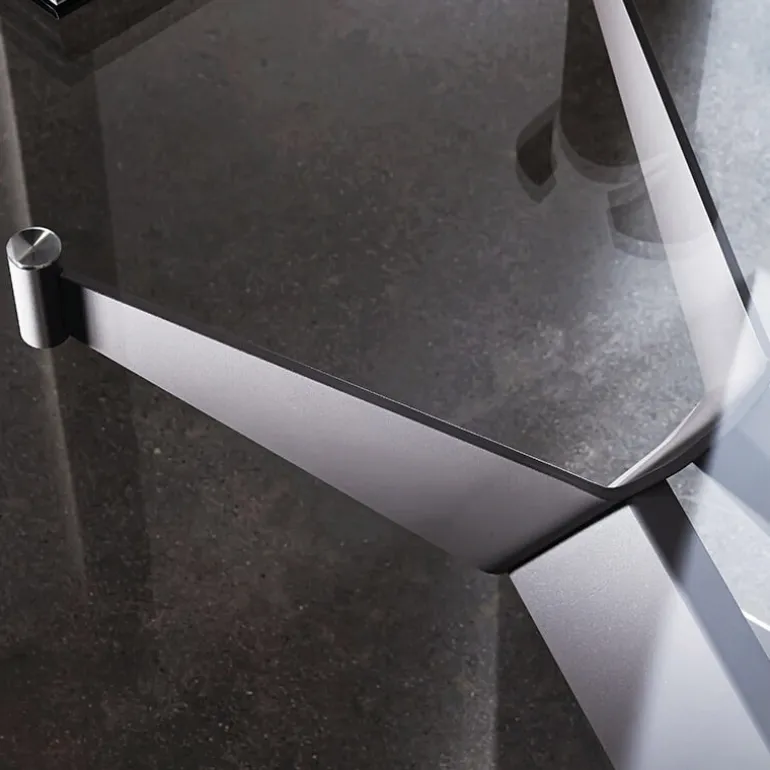 Cross Sovet® Table de salle à manger design en verre et métal