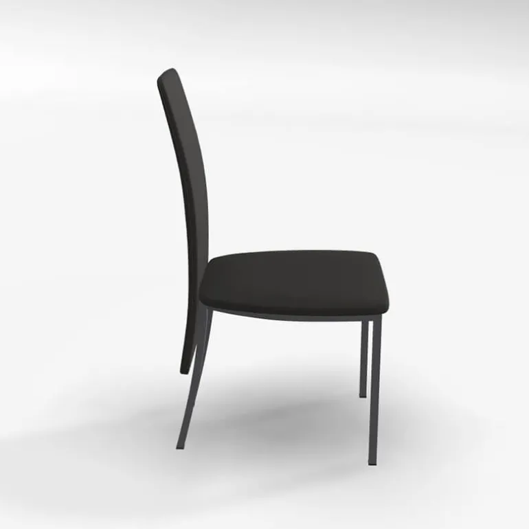 Elyn Chaise de séjour contemporaine tissu et pieds métal