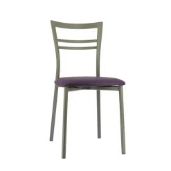 Go 1419 Chaise de cuisine rembourrée en synthétique et métal
