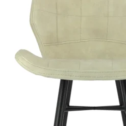 ImpiaTabouret design coque matelassée en velours et pieds en métal noir