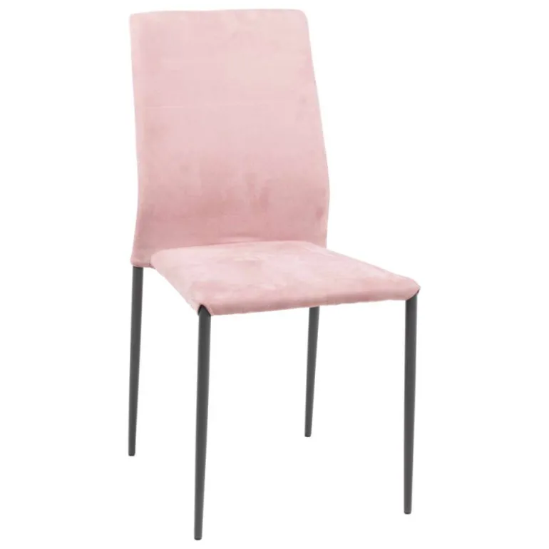 Kendra Ingenia by Bontempi® Chaise moderne en tissu aspect nubuck et métal