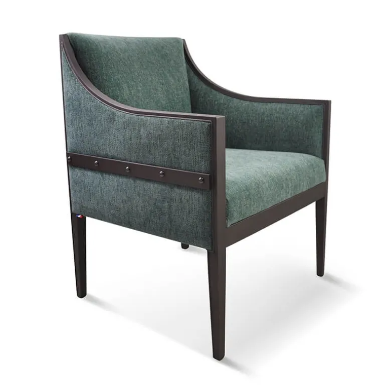 Loic Fauteuil de style en tissu fabriqué en France