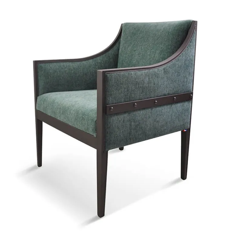Loic Fauteuil de style en tissu fabriqué en France