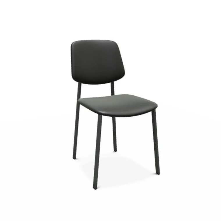 Lugano Chaise de séjour en simili avec pieds en métal