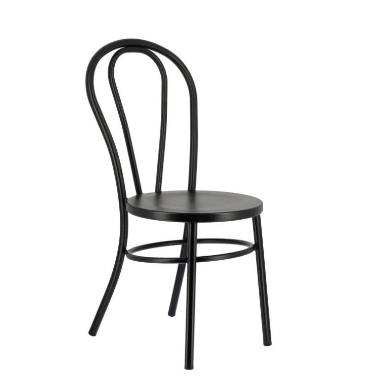 MadinaChaise bistrot vintage en métal noir