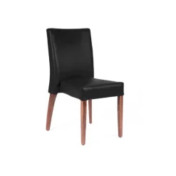 Matias stack Chaise confortable empilable en simili avec pieds en bois
