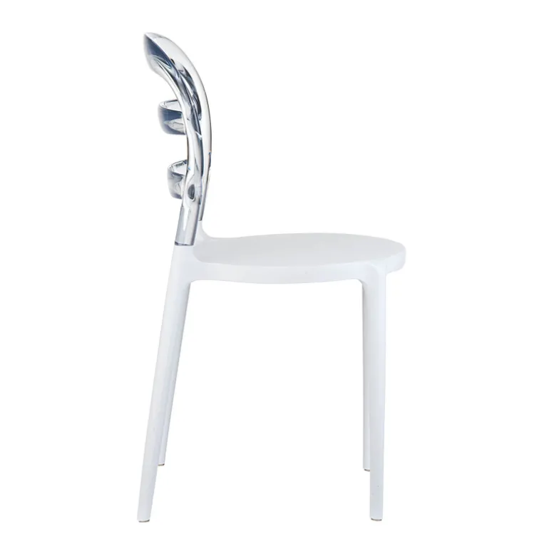 Miss Bibi Chaise moderne en polycarbonate transparent et polypropylène