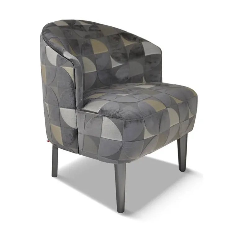 Nico Fauteuil confortable en tissu et en bois fabriqué en France