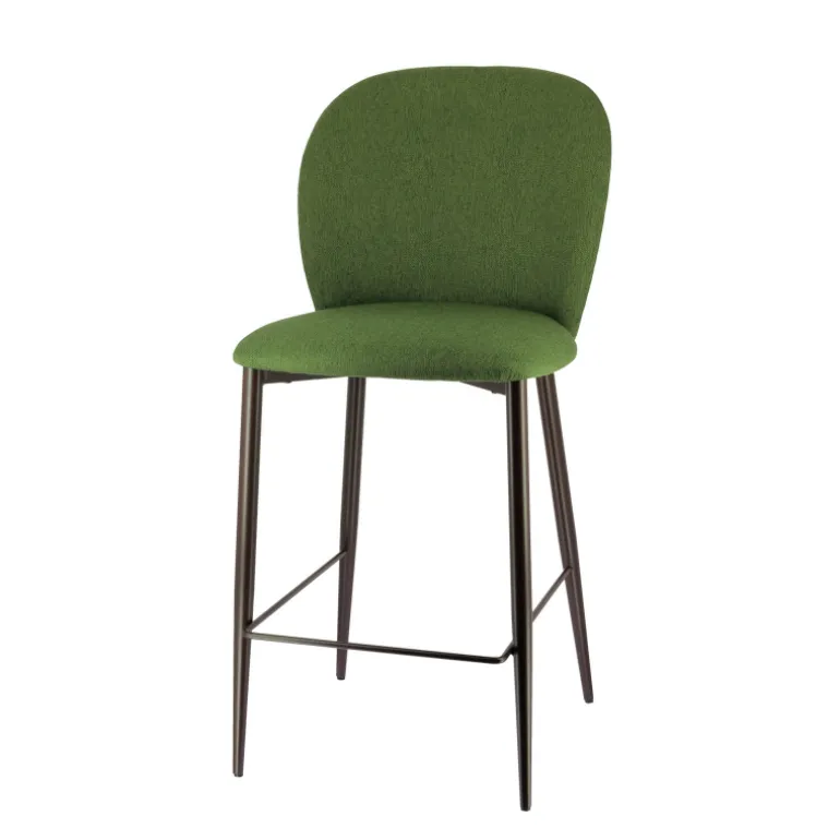 Odette Tabouret snack moderne en tissu avec pieds en métal