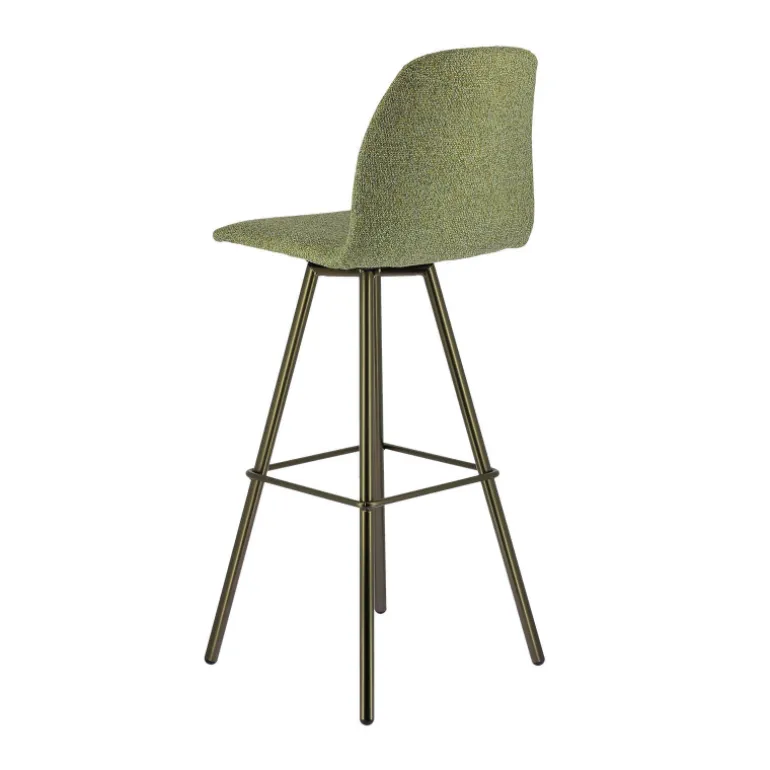 Osaka Tabouret de bar moderne en tissu et pieds en métal