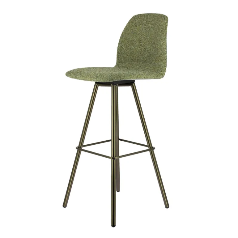 Osaka Tabouret de bar moderne en tissu et pieds en métal