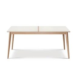 Paul Table à manger scandinave en bois et céramique