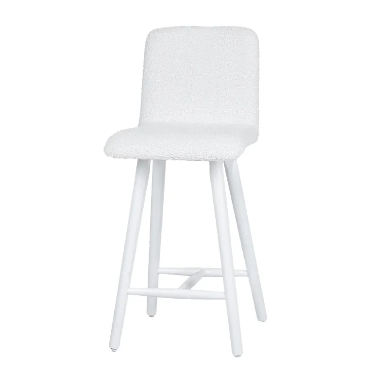 Plaza Tabouret snack scandinave en tissu et pieds coniques en bois