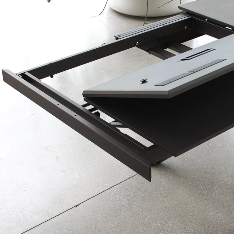 Tokyo Petite table carrée design extensible avec piètement central mikado